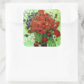 Red Poppies & Daisies Van Gogh Quadratischer Aufkleber (Tasche)