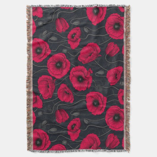 Red Poppies Decke (Vorderseite Vertikal)