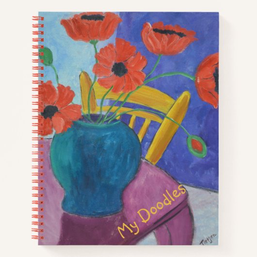 Red Poppies Doodle Book Notizblock (Vorderseite)