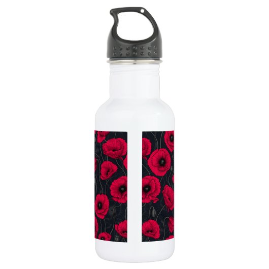 Red Poppies Edelstahlflasche (Rückseite)