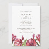 Red Poppies Elegant Boho Floral Wedding Einladung (Vorderseite)