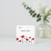 Red Poppies - Elegante Wildblume Quadratische Visitenkarte (Stehend Vorderseite)