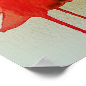 Red Poppies fließendes Aquarell Moderne Blume Poster (Ecke)