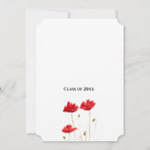 Red Poppies Floral Abschluss Vielen Dank Einladung (Rückseite)