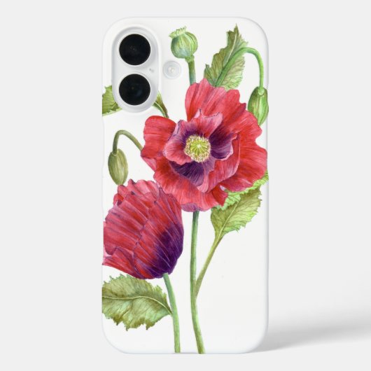 Red Poppies floral Art Case-Mate iPhone Hülle (Rückseite)