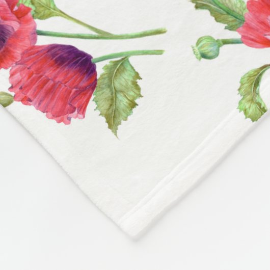 Red Poppies floral Art Fleecedecke (Ecke)