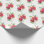 Red Poppies floral Art Geschenkpapier (Ecke)