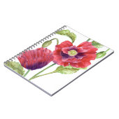 Red Poppies floral Art Notizblock (Linke Seite)