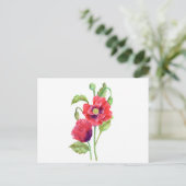 Red Poppies floral Art Postkarte (Stehend Vorderseite)