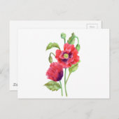 Red Poppies floral Art Postkarte (Vorne/Hinten)
