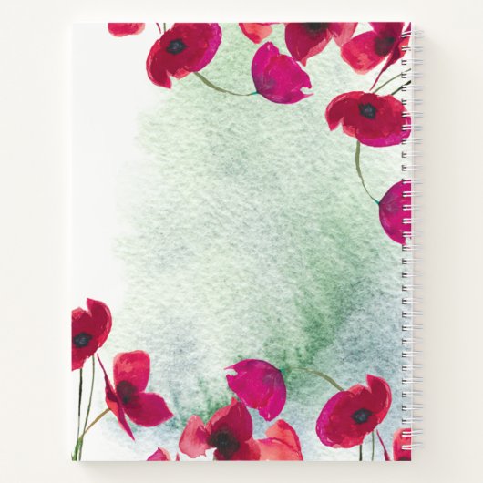 Red Poppies Floral Faith Journal Notizblock (Rückseite)