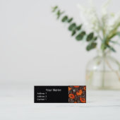 RED POPPIES Floral Monogram White Black Paper Mini Visitenkarte (Stehend Vorderseite)