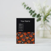 RED POPPIES Floral Monogram White Black Paper Visitenkarte (Stehend Vorderseite)