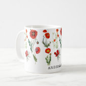 Red Poppies Florals Kaffeetasse (Vorderseite Links)