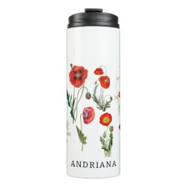 Red Poppies Florals Thermosbecher