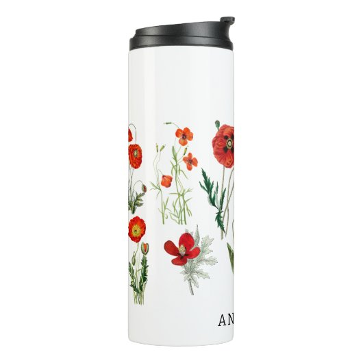 Red Poppies Florals Thermosbecher (Nach links gedreht)