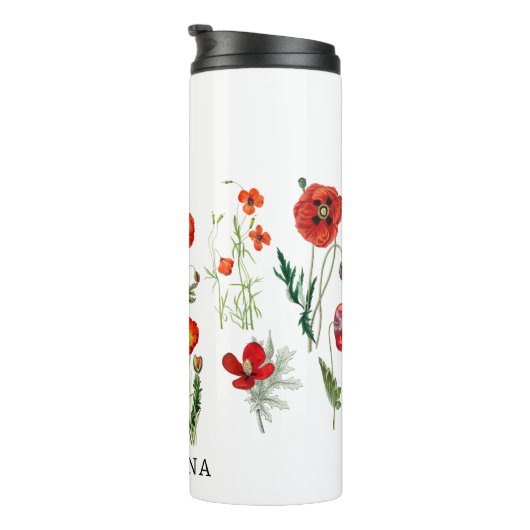 Red Poppies Florals Thermosbecher (Nach rechts gedreht)