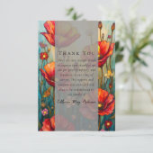 Red Poppies Foto Beileid Beerdigung Gedenkstätte Dankeskarte (Stehend Vorderseite)