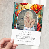 Red Poppies Foto Beileid Beerdigung Gedenkstätte Dankeskarte