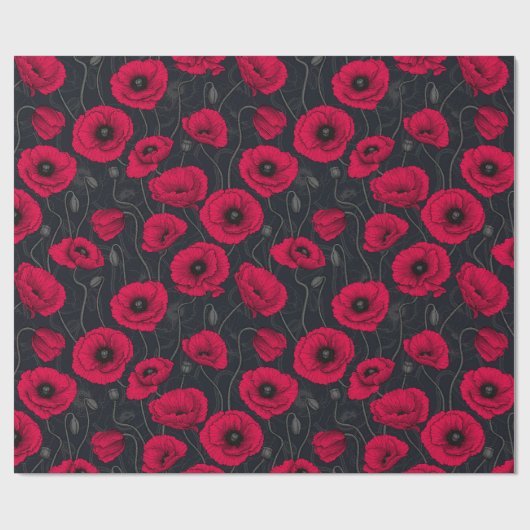 Red Poppies Geschenkpapier (Flach)