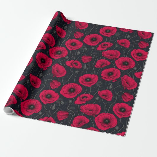 Red Poppies Geschenkpapier (Ungerollt)