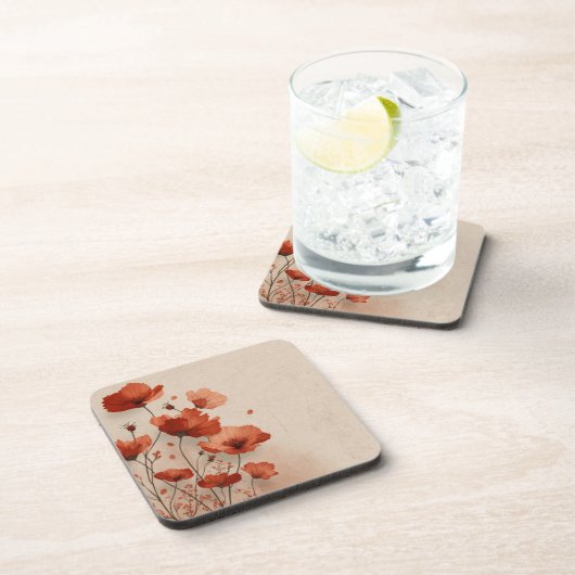 Red poppies. getränkeuntersetzer (Rechte Seite)