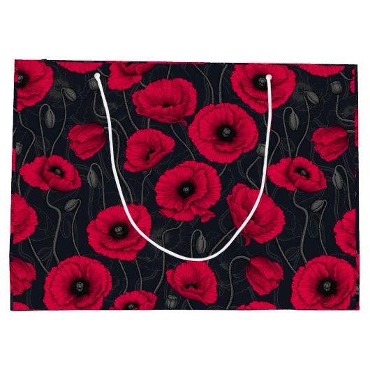 Red Poppies Große Geschenktüte (Rückseite)