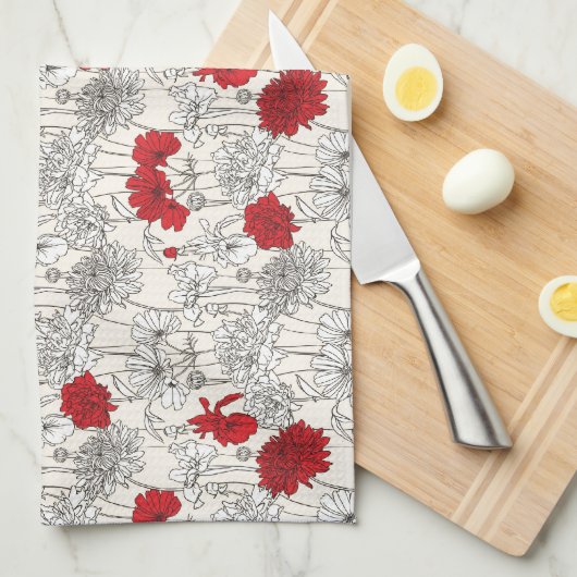 Red Poppies Handtuch (Viertel Falte)