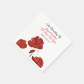 Red Poppies Hochzeit Serviette (Ecke)