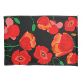 Red Poppies im blühenden schwarzen Hintergrund Kissenbezug (Vorderseite-Links)