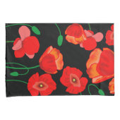 Red Poppies im blühenden schwarzen Hintergrund Kissenbezug (Vorderseite-Rechts)
