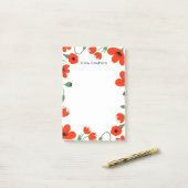 Red Poppies | INDIVIDUELLE NAME Post-it Klebezettel (Auf Schreibtisch)