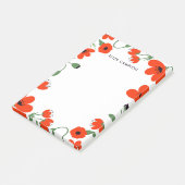 Red Poppies | INDIVIDUELLE NAME Post-it Klebezettel (angewinkelt)