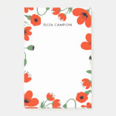 Red Poppies | INDIVIDUELLE NAME Post-it Klebezettel (Vorderseite)
