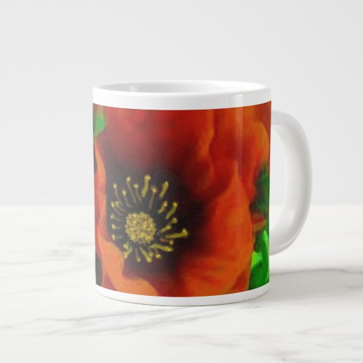 Red Poppies Jumbo-Tasse (Vorderseite Rechts)