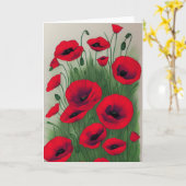 Red Poppies Karte (Gelbe Blume)