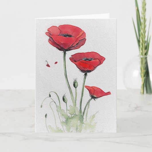 Red Poppies Karte (Vorderseite)