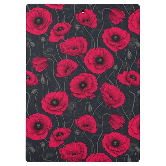 Red Poppies Klemmbrett (Rückseite)