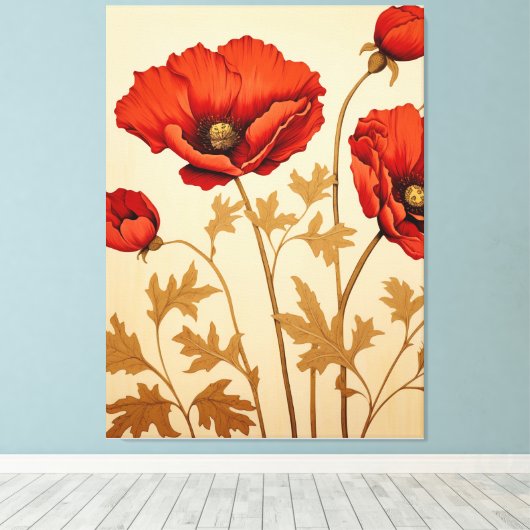 Red Poppies Leinwanddruck (Insitu (Holzboden))