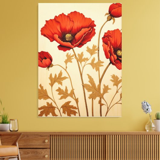 Red Poppies Leinwanddruck (Insitu (Wohnzimmer))