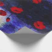 Red Poppies Lila Art Wrapping Paper Geschenkpapier (Ecke)
