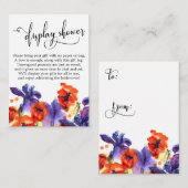 Red Poppies & Lila Iris Display-Shower Cards Begleitkarte (Vorne/Hinten)
