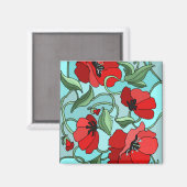 Red Poppies Magnet (Vorderseite/Rückseite)