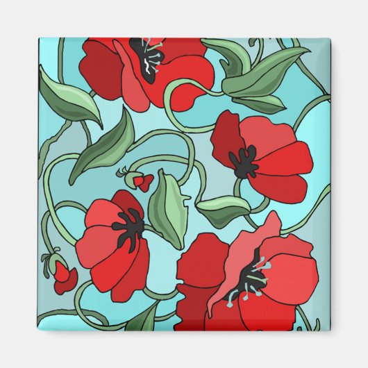 Red Poppies Magnet (Vorne)