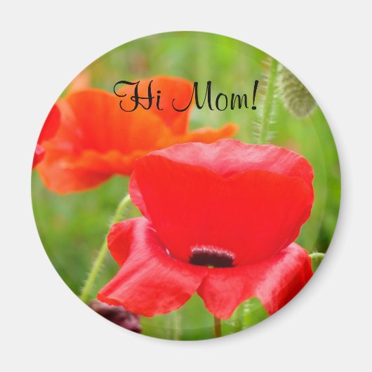 Red Poppies Magnet Hi Mama! Mohnblüte (Vorne)