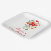 Red Poppies Mason Jar Birthday Pappteller (Gewinkelt)