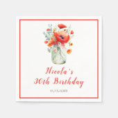 Red Poppies Mason Jar Birthday Serviette (Vorderseite)