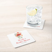 Red Poppies Mason Jar Brautparty Rechteckiger Pappuntersetzer (Vor Ort)