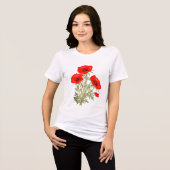 Red Poppies mit Green Stems Mark Tri-Blend Shirt (Vorderseite voll)
