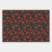 Red Poppies Mixed Floral Pattern & Polka Dots Geschenkpapier Set (Vorderseite)